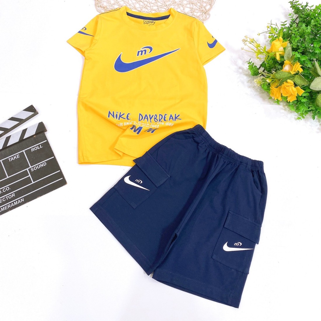 Bộ bé trai cotton in hình NIKE túi hộp-ĐỒ BỘ XUÂN HÈ BÉ TRAI